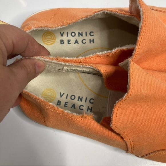 Vionic Beach Malibu canvas slip on sneakers loafers orange size 8.5 - Picture 7 of 7